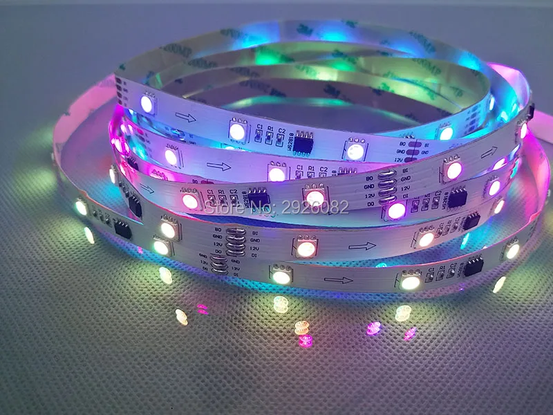 5 м 30 светодиодный s/M WS2818 Светодиодные ленты RGB 5050 SMD цифровой Pixel ТВ Свет 12 V Ambilight гибкая лента лампы, белый/черный печатных плат, IP20/IP65/IP67