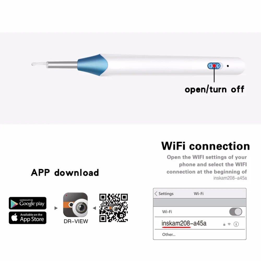Высокое разрешение USB HD Wifi Визуальный Инструмент для чистки ушей Чистка