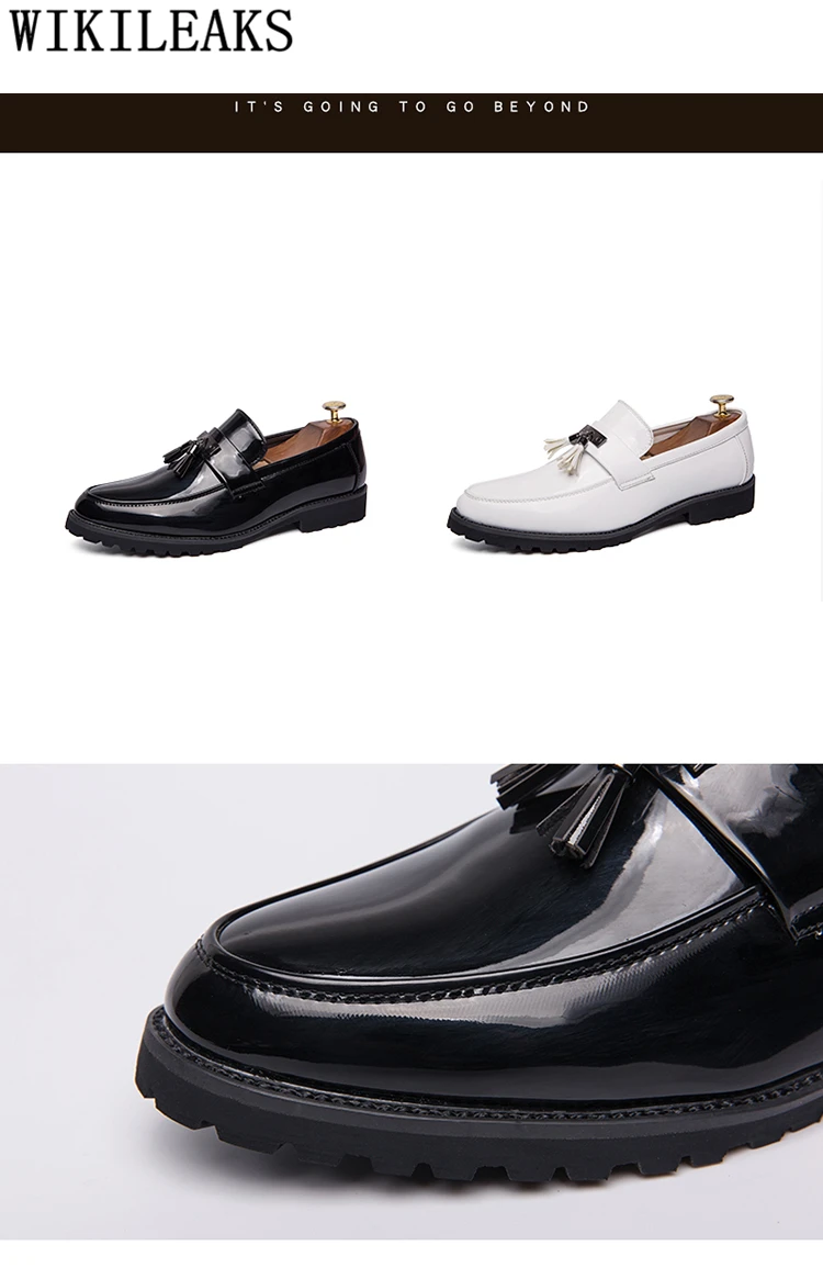 Офисная обувь; мужская деловая итальянская мужская модельная обувь; кожаная мужская Свадебная обувь с кисточками; Цвет белый; бренд sepatu; слипоны pria bona