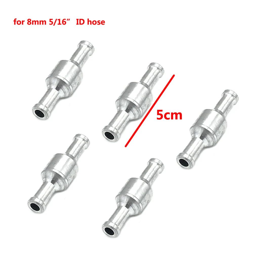 JEAZEA 5 шт. 8 мм 5/1" ID шланг высокого качества Al сплав Длина 50 мм топливо без возврата один способ обратный клапан для бензинового дизельного судового топлива