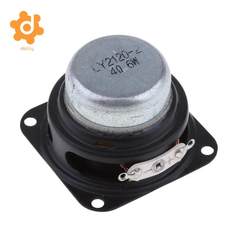 dolity 40mm 4Ohm 6W Full Range Audio Speaker Square Loudspeaker Rubber Edge