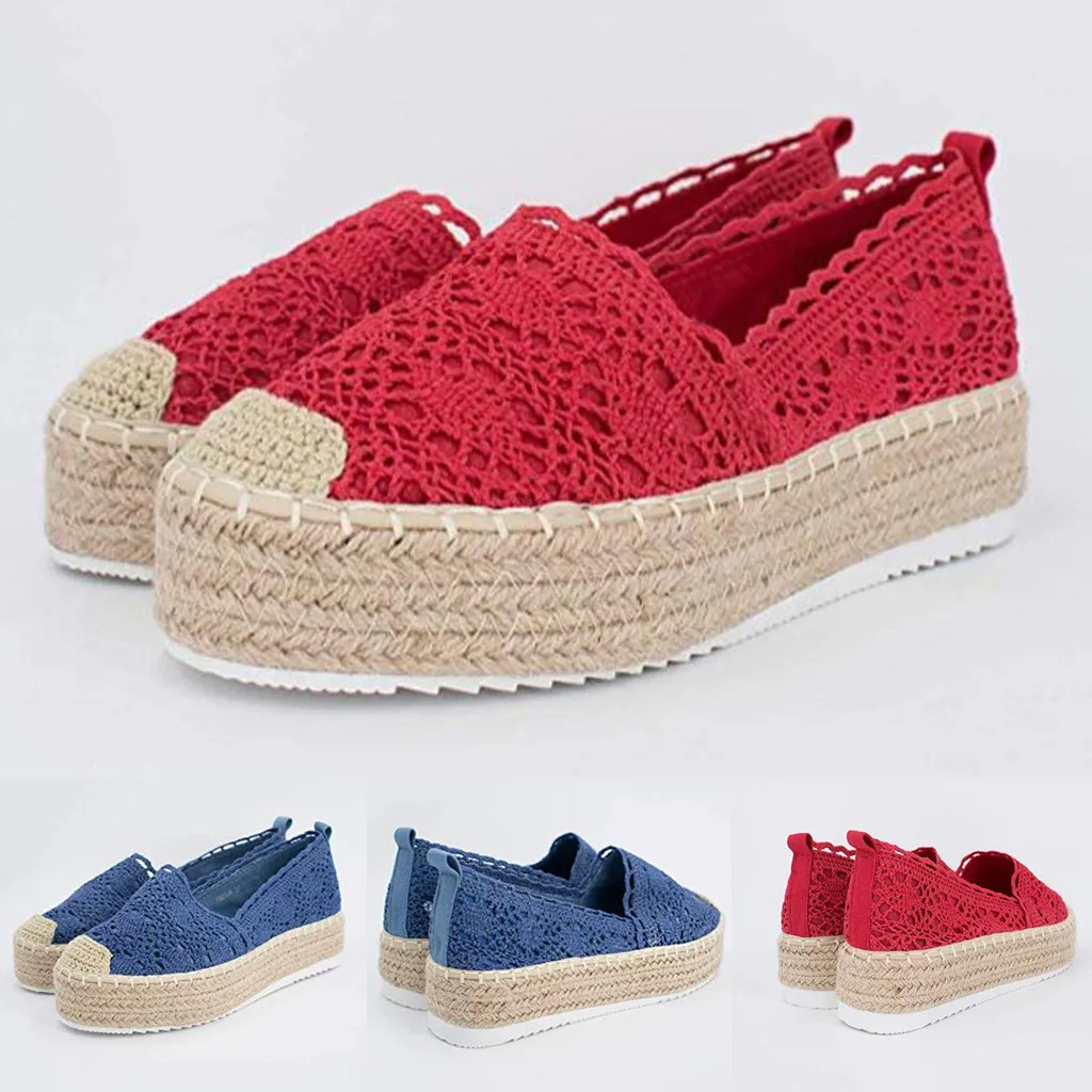 Женская обувь chaussures femme повседневная на полой платформе однотонные дышащие