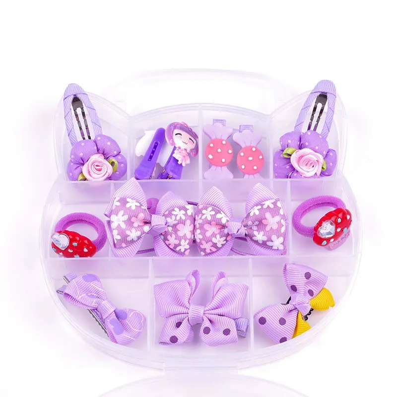 

13 Pcs Vogue Baby Girls Headwear Bowknot Floral Star Hair Clasp Clips Barrettes Princess Crown Hair Decoration Gift Set