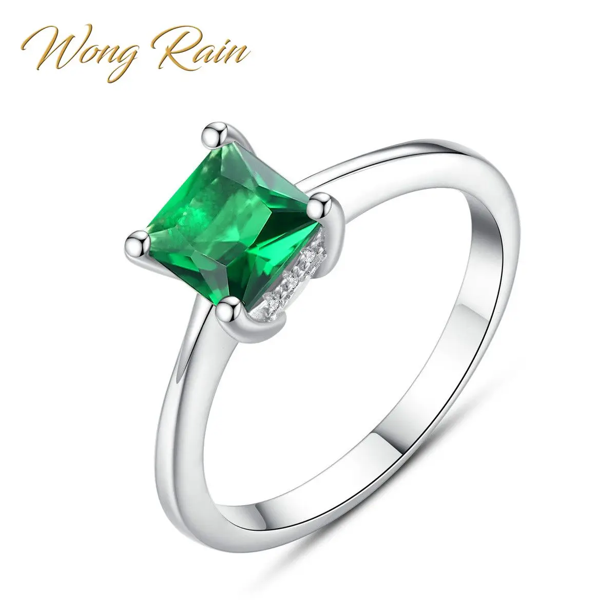 Wong Rain 100% винтажное Твердое Серебро 925 пробы изумруд драгоценный камень Свадебная