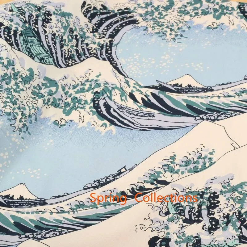 

100*140cm Floral Japanese Cotton Fabric Mount Fuji Printing Fabrics DIY Patchwork Sewing Textiles Telas Costura Felt