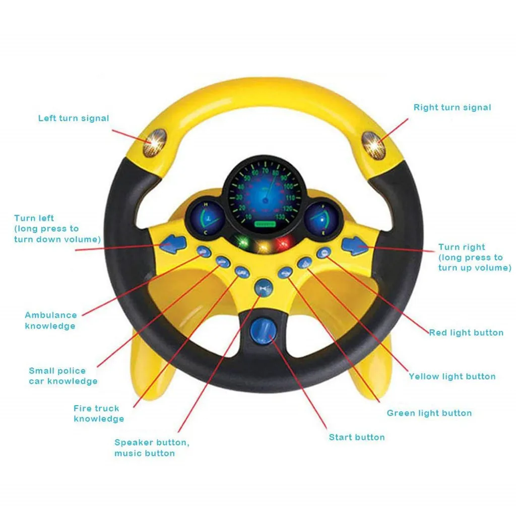 Светильник, Музыкальный руль для детей, Обучающие игрушки, имитация рулевого колеса, Электронная вокальная игрушка для подарка на день рождения