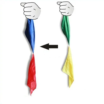 

4 Linked Scarves Stage Magic Tricks Free Shipping Magia Trick Toy Fun Magie