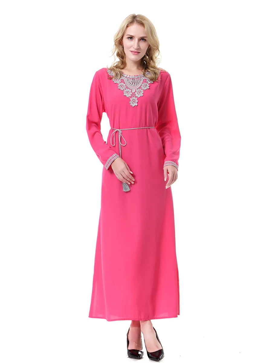 Винтажное женское Повседневное платье абайя с длинным рукавом мягкое платье для мусульманской женщины ислам молитва Восточный халат из