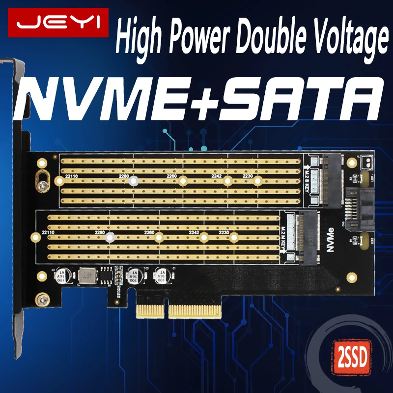 Piñón Pronunciar Colectivo JEYI adaptador SK7 M.2 NVMe SSD NGFF a PCI E X4, tarjeta de interfaz Dual,  clave M, B, soporte PCI Express3.0, voltaje Dual, 12v + 3,3 v, SATA3|interface  network card|interface cardinterface sd
