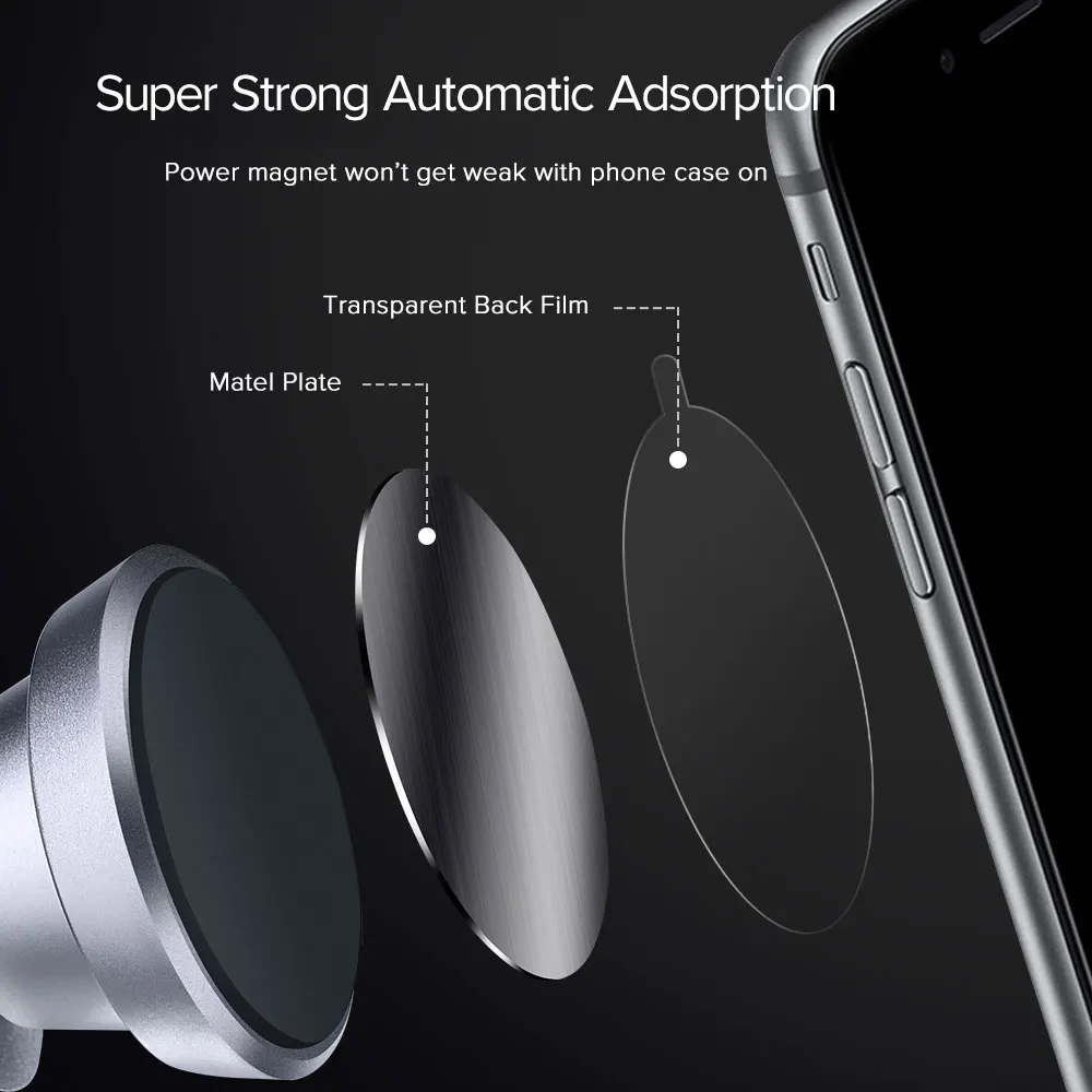 SUPTEC 10 팩 금속 플레이트 디스크 자기 자동차 홀더 철 시트 스티커 자석 휴대 전화 홀더 자동차 에어 마운트 스탠드