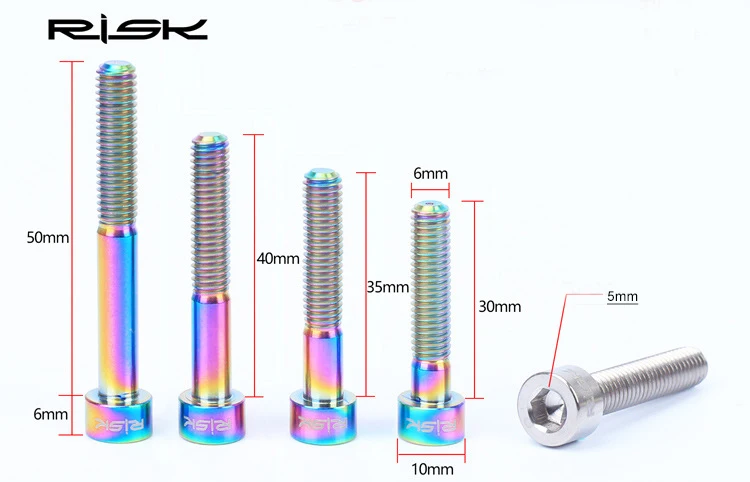 1 шт. M6x30/35/40/50 мм Титан болт для велосипеда болт для гарнитуры 1 1/8 Ti стволовых Кепки болт велосипед Колонка винт велосипедная рулевая колонка Запчасти