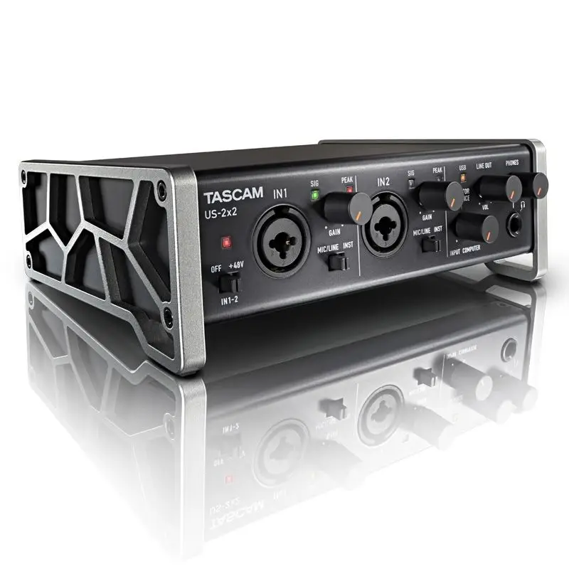 Tascam US 2x2 USB аудио интерфейс профессиональная Запись Звуковая карта с микрофоном amp