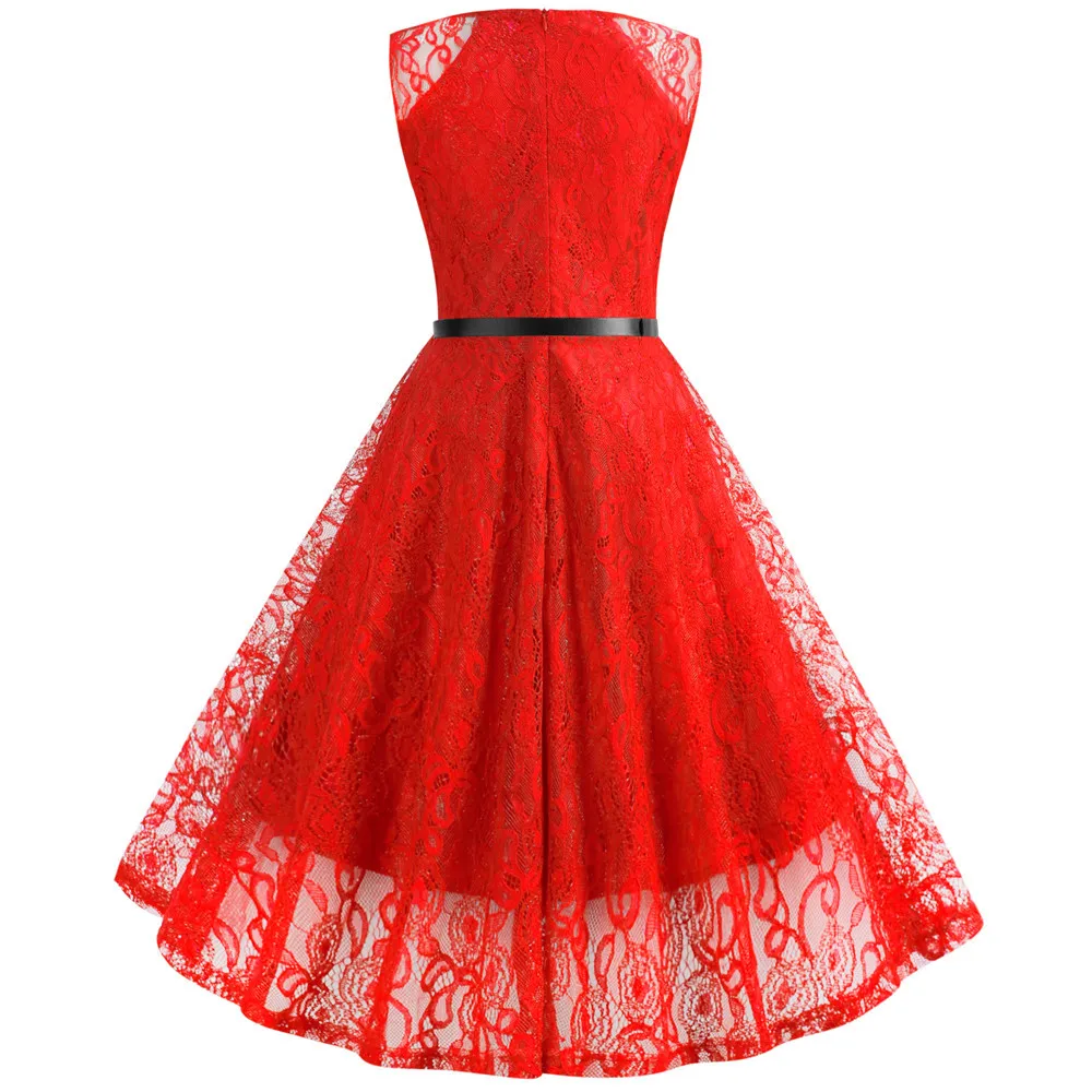 Винтажное кружевное женское платье высокого качества летние сексуальные вечерние платья трапециевидной формы с v-образным вырезом платья черного, белого, синего и красного цветов