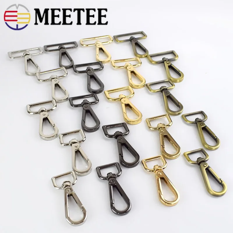 

10pc 16-50mm Meetee Handbag Straps Metal Buckles Collar Lobster Clasp Swivel Trigger Clips Snap Hook DIY Leather Craft Accessory