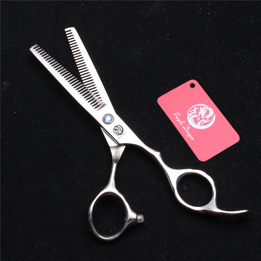 

6 inch 17cm 440C Purple Dragon Thinning Shears Cutting Scissors Hairdresser&#39s Scissors Double Teeth Professional Hair Scissor