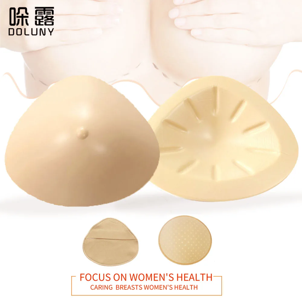 

Silicone Breast Form Artificial Lightweight Triangle Silicone Fake Breast Prosthesis 100g 400g has Protective Cover D30