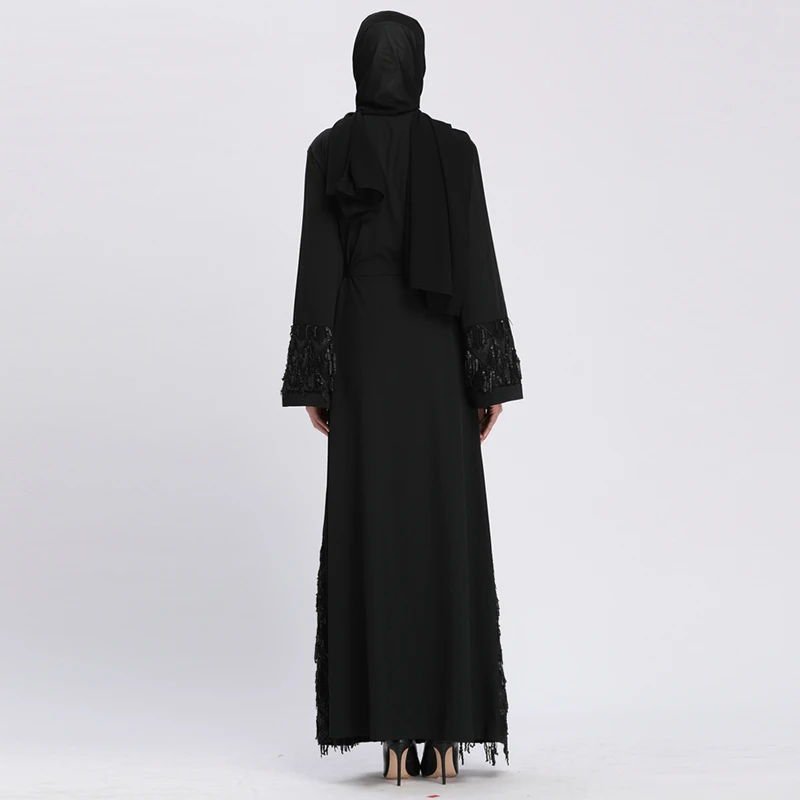 Vestidos мусульманское кимоно с блестками абайя хиджаб платье кафтан халат джеллаба Дубайский кафтан молитва одежда Оман турецкая исламская одежда