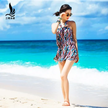 

SANQi female swimwear Summer new swimsuit female conservative one-piece dress small fresh cover belly slim sexy swimsuit wear