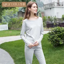 Qianxiu полосатые пижамы женский пижамный комплект из хлопка комплект для женщин пижамы Пижамный набор пижам Mujer Lover пижамы Домашняя одежда