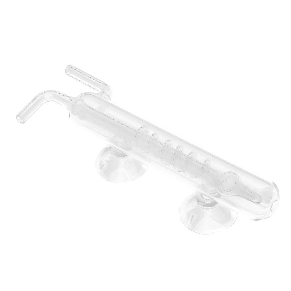 1 Piece Aquarium Tank Spiral Glass CO2 Diffuser/ Bubble Counter with 2 suction cup, Carbon Dioxide Atomizer