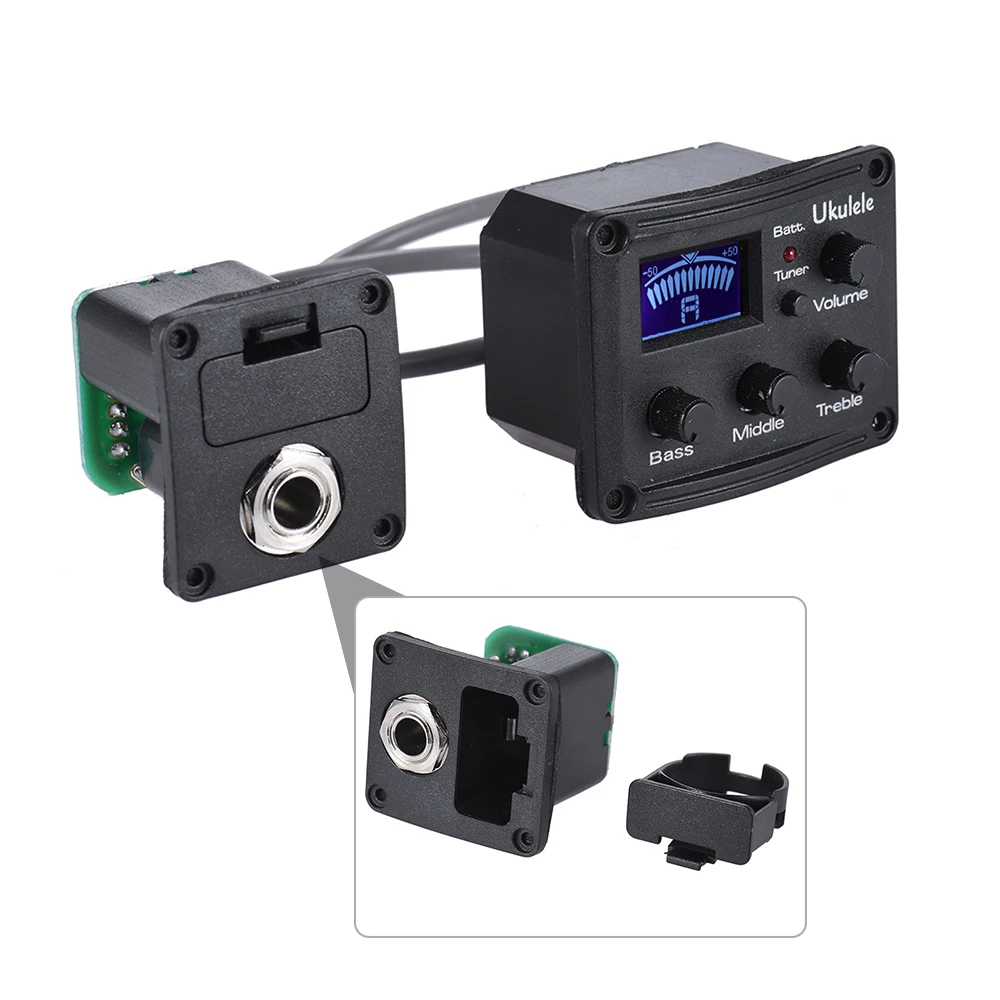 New Arrival Ukulele Ukelele Uke Piezo Pickup Preamp 3 Band EQ Equalizer