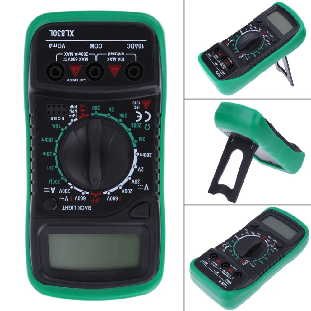 Digital Multimeter Voltmeter Ammeter AC DC OHM Volt Tester LCD Test