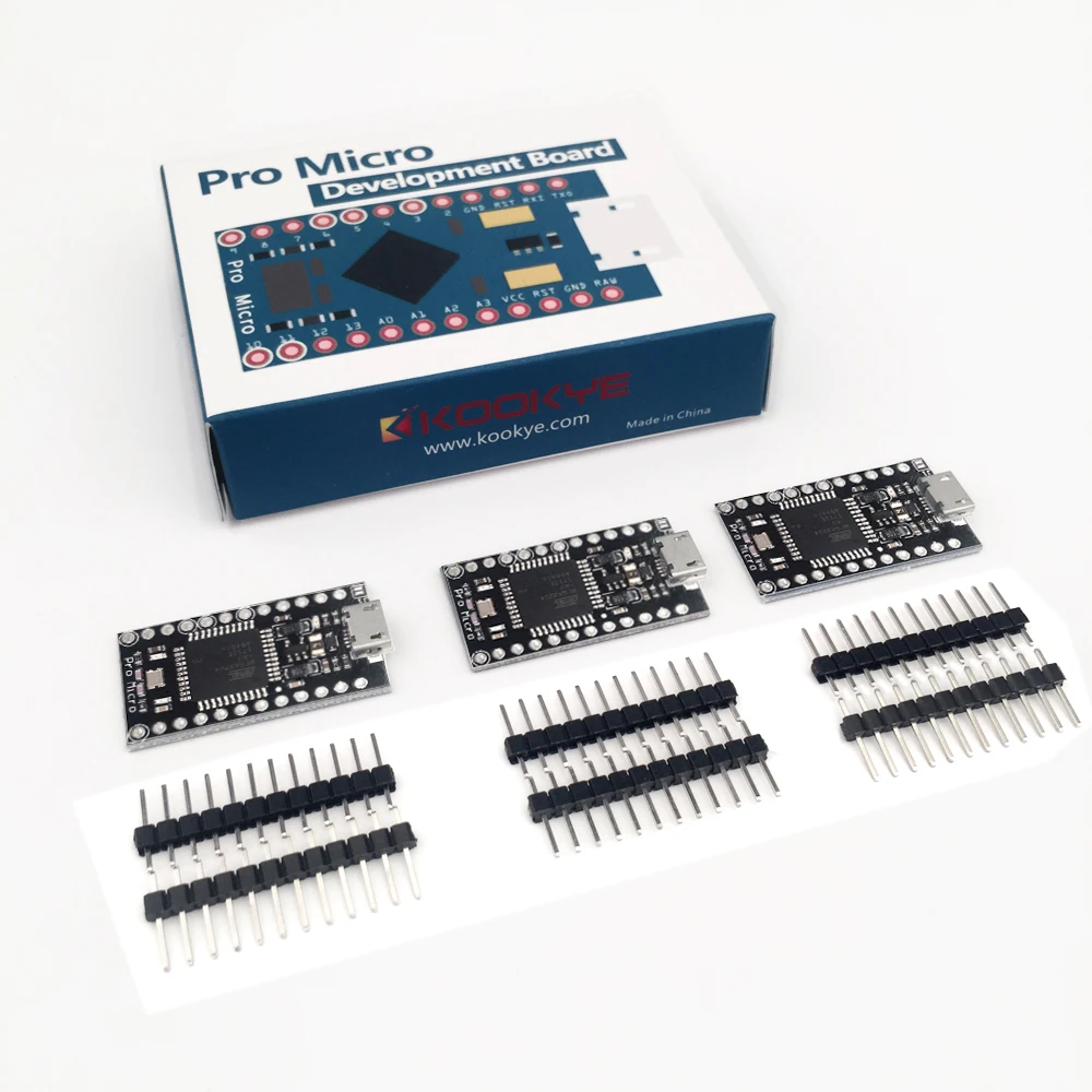 KOOKYE 3 шт. черный Pro микро Плата ATmega32U4 5 В/16 МГц модуль Плата с 2 Ряд контактный разъем для Arduino Leonardo Заменить ATmega328