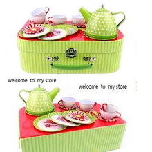 Детский игровой домик игрушки Моделирование кухня жесть чай девочка чайный набор подарочная коробка