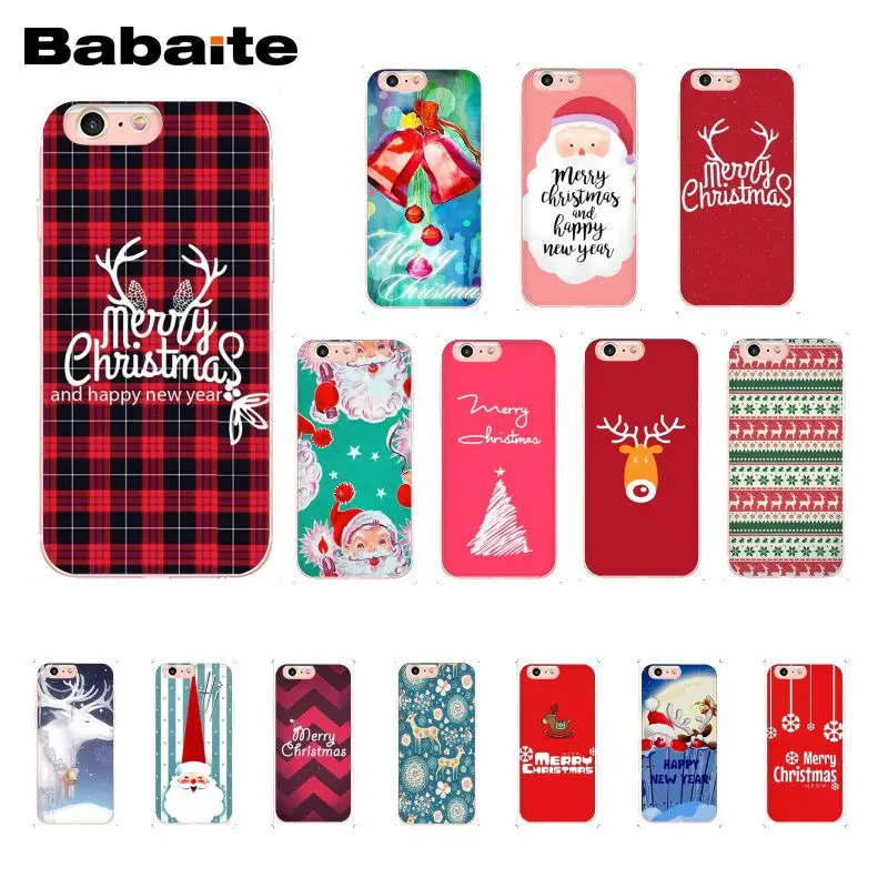 

Babaite Christmas New Year Phone Case Cover for iphone 11 Pro 11Pro Max 8 7 6 6S Plus 5 5S SE XR X XS MAX