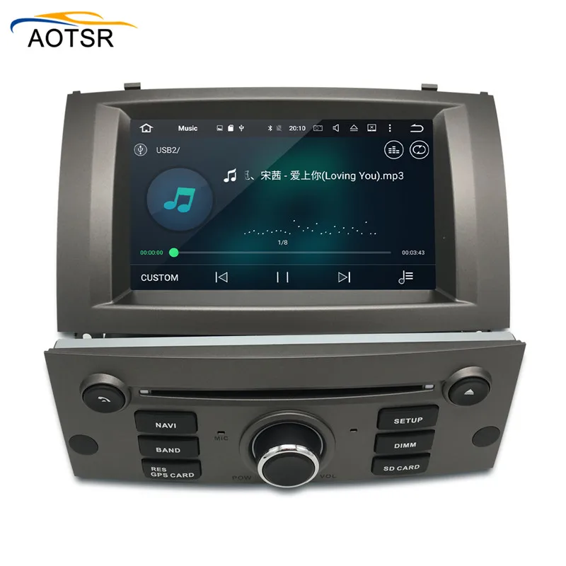 Sale Android 9.1 Auto Glonass GPS Navi Car DVD Stereo for Peugeot 407 2004-2010 auto radio type recorder Multimedia player Head unitA 9