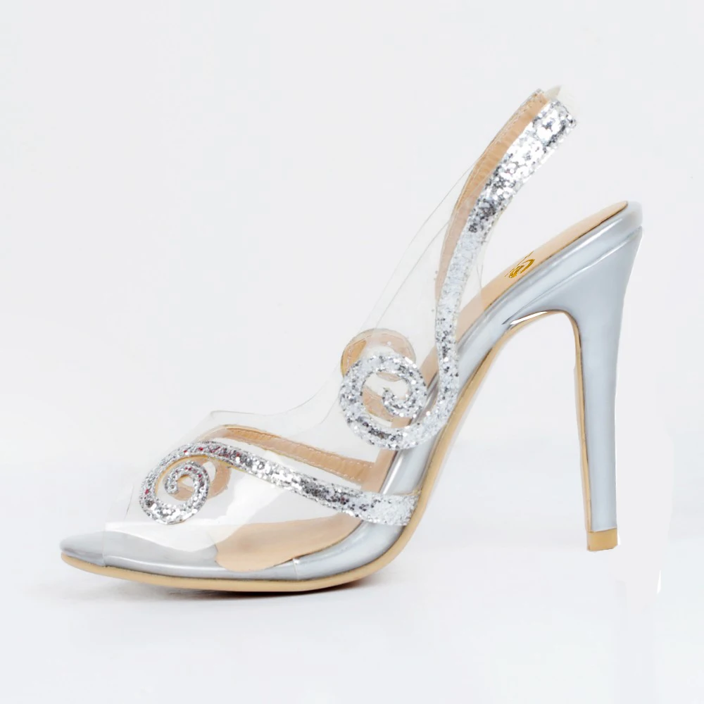 Original Intention New Gorgeous Women Pumps Beautiful Peep Toe Thin Heels Pumps Nice Silver Shoes Woman Plus US Size 4-15