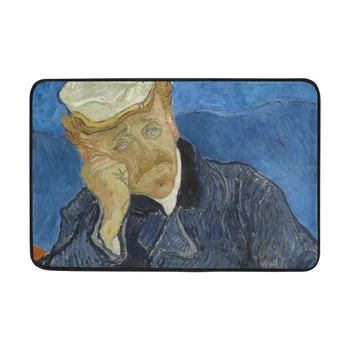 

Portret van Dr. Gachet Printed Bath Mat Van Gogh Oil Painting Doormat Door Mat Slip-resistant Pad Bathroom Shower Bath Mats