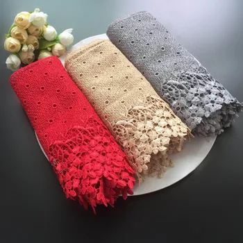 

2M/lot 18cm wide black white red embroidery hollow water soluble lace exquisite skirt bottoming clothes accessories AC409