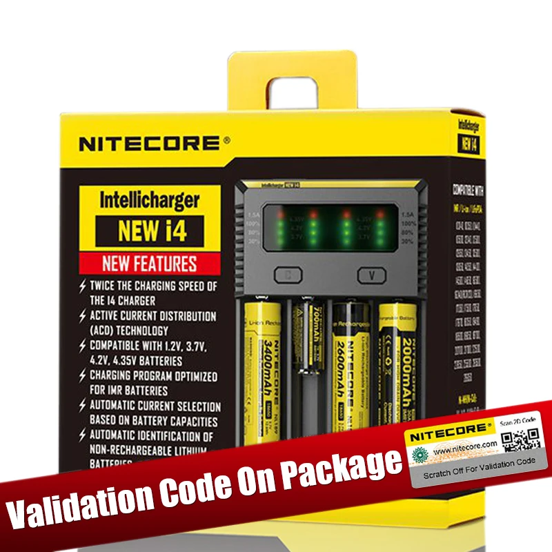 Battery Charger Nitecore D4 D2 I4 I2 Digicharger LCD Intelligent li-ion 18650 14500 16340 26650