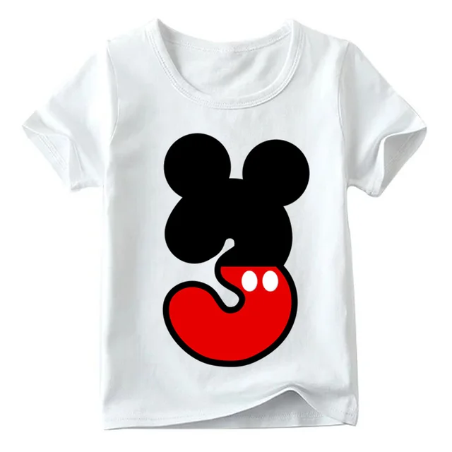 Baby Boys/Girls Happy Birthday Letter Bow Cute Print Clothes Children Funny T shirt,Kids Number 1-9 Birthday Present,ooo2416 White U