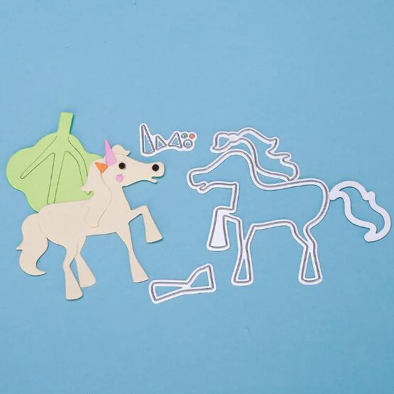 

1pcs 7.8*6.9cm Unicorn Metal Die Cutting Dies Scrapbooking Embossing Folder Suit For Sizzix Fustella Cutting Machine