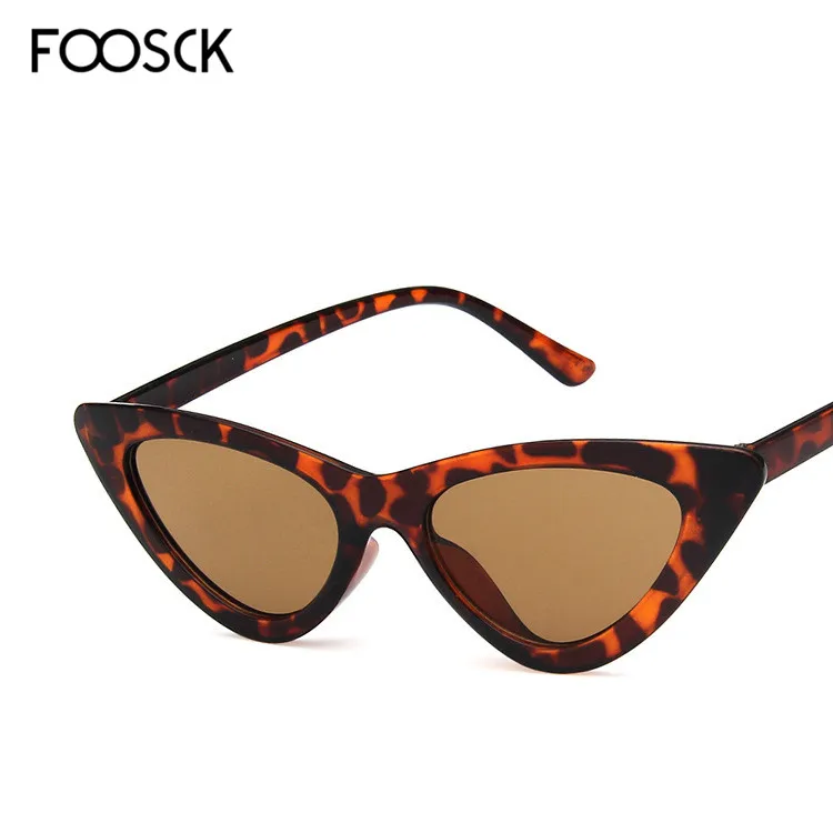 FOOSCK новые модные маленькие солнцезащитные очки кошачий глаз ретро круглые очки для мужчин Oculos De Sol Feminino Lunette Soleil - Цвет линз: C6Leopard