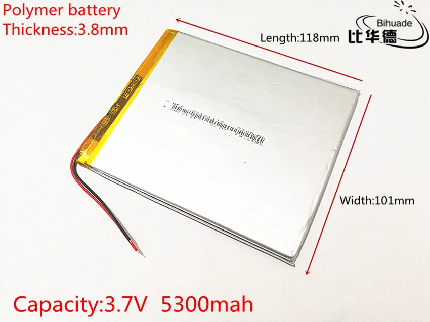 Литиевая батарея 1 шт./партия полимерный 5300 мАч 3,7 в 38101118 умный дом литий-ионный аккумулятор для 8 дюймов 9 дюймов 10 дюймов