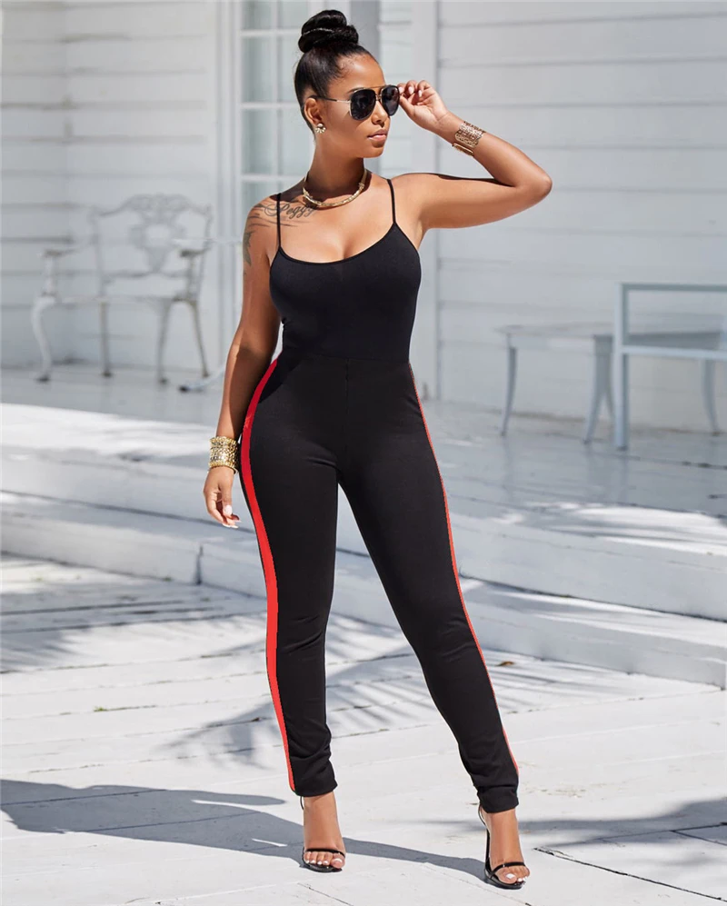 

New Arrival Women Casual Jumpsuit Sleeveless Striped Printed Women Jumpsuit Trousers High Waist Fashion Clothes