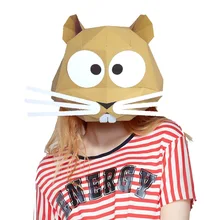 3D Бумажная Маска модный костюм белки животного Косплей бумага для творчества Маска модели Рождество Хэллоуин Выпускной вечерние подарки