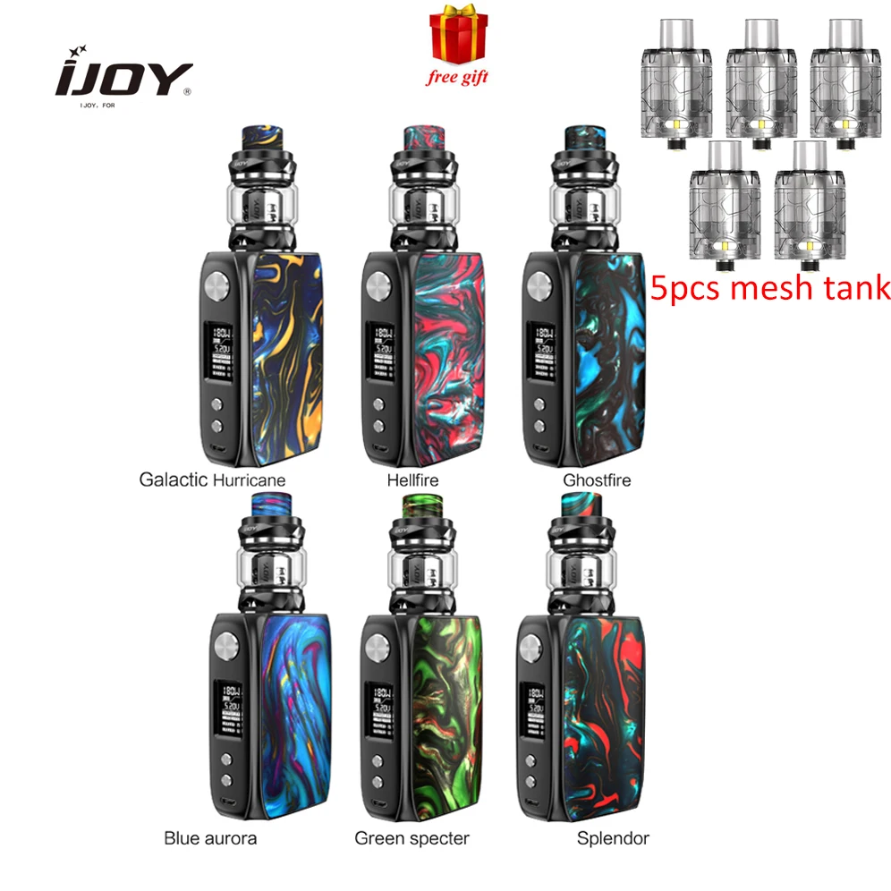 

New arrival ijoy SHOGUN UNIV kit 180w double-sided resin panels kit with KATANA SUBOHM Tank Vape mod 18650 e cigarette vs DRAG 2