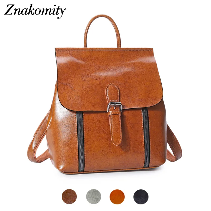 

Znakomity Backpacks women genuine leather backpack women Small retro backpack shoulder bag female Crossbody messenger backpack