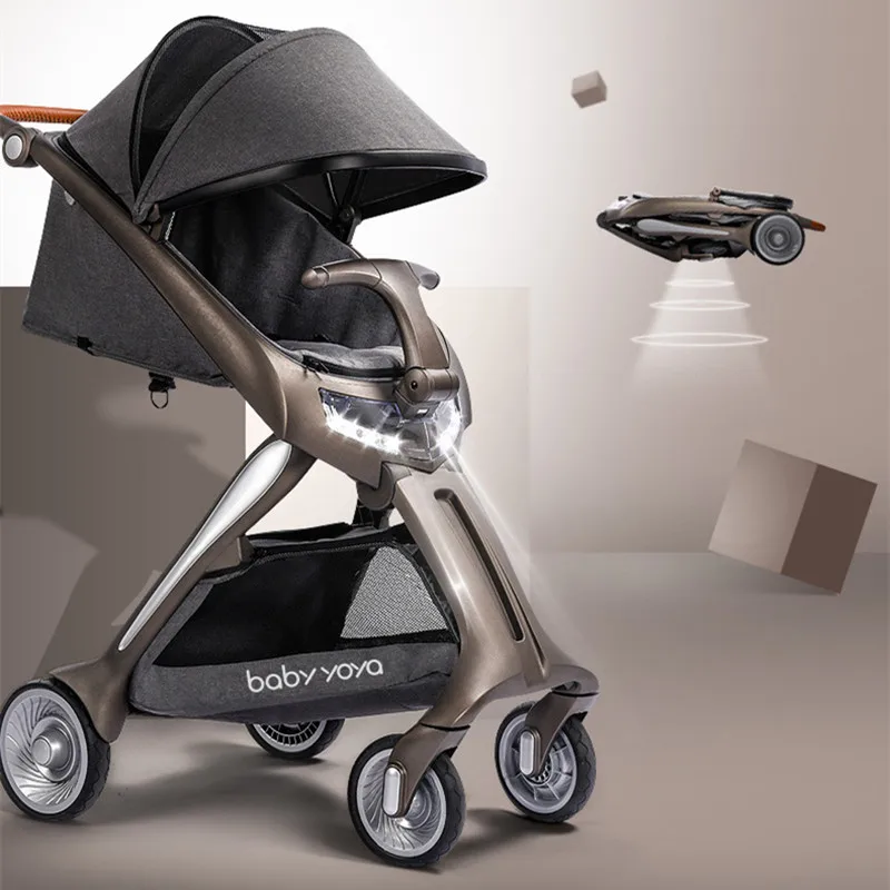 

Baby stroller 80cm high landscape 18 LED lights can sit can lie down simple folding portable baby and children four-wheel shock