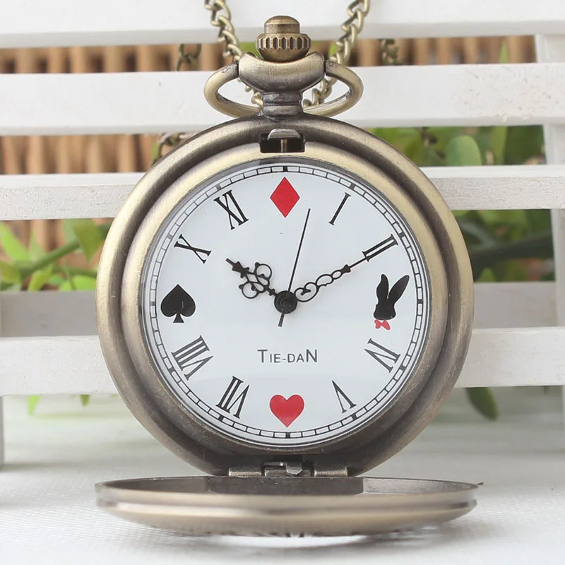 New-Alice-Wonderland-Series-Hollow-Large-Flower-Key-Rabbit-Palace-Retro-Pocket-Watch-Drop-Shipping-TD2073