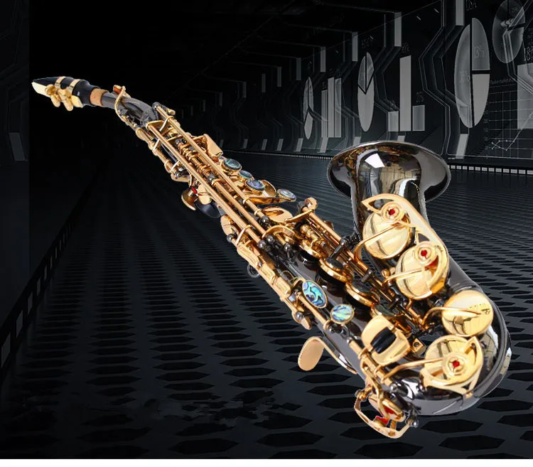 

Soprano saxophone High quality Saxophone of children B black nickel Saxophone Children Adult Musical Instruments