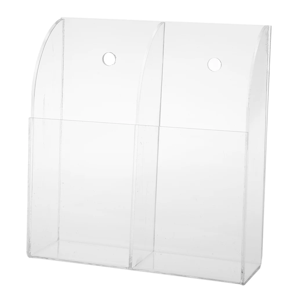 TV Remote Control Phone Organizer Storage Box Clear Stand Holder for Wall
