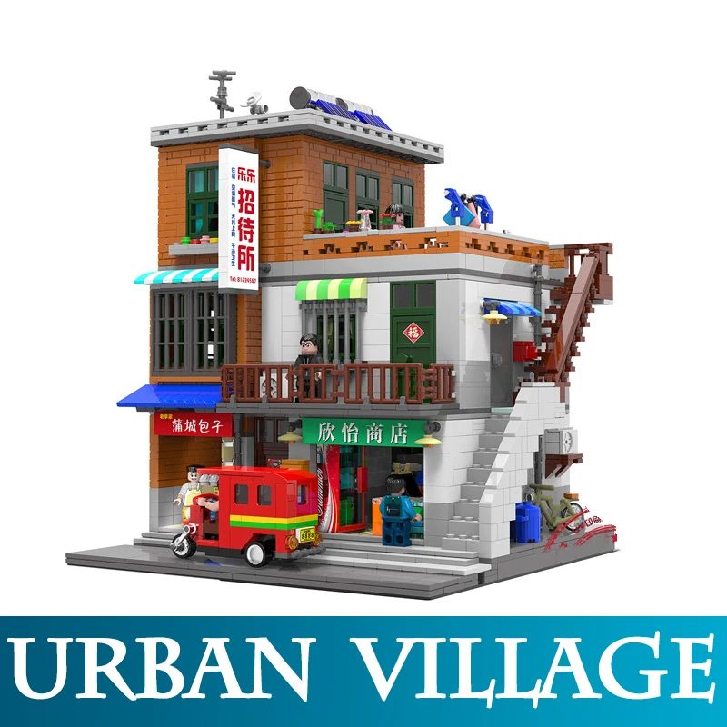 

01013 2706pcs Genuine Creative MOC City Series The Urban Village Set Building Blocks Toys Educational Architecture Model Bricks