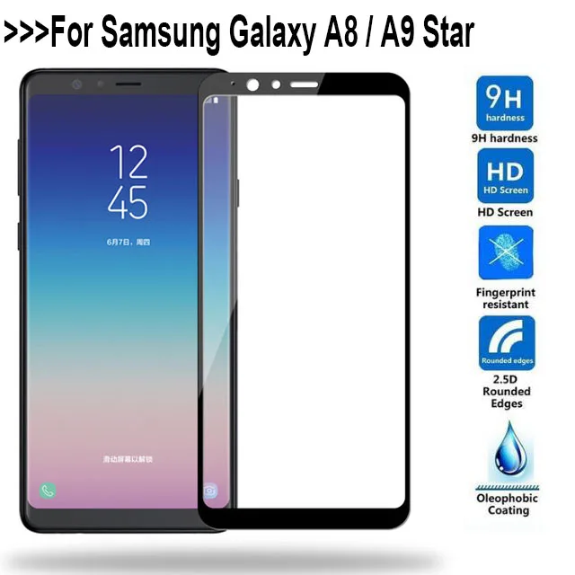 3D 9 H закаленное Стекло для samsung Galaxy A8 Star полный охват Экран протектор Защитная пленка для samsung Galaxy A9 звезда