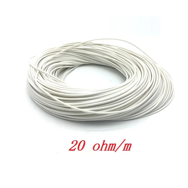 Все размеры низковольтный силиконовый резиновый нагревательный кабель Электрический нагревательный провод для грелки нагревательный коврик - Цвет: 20 ohm