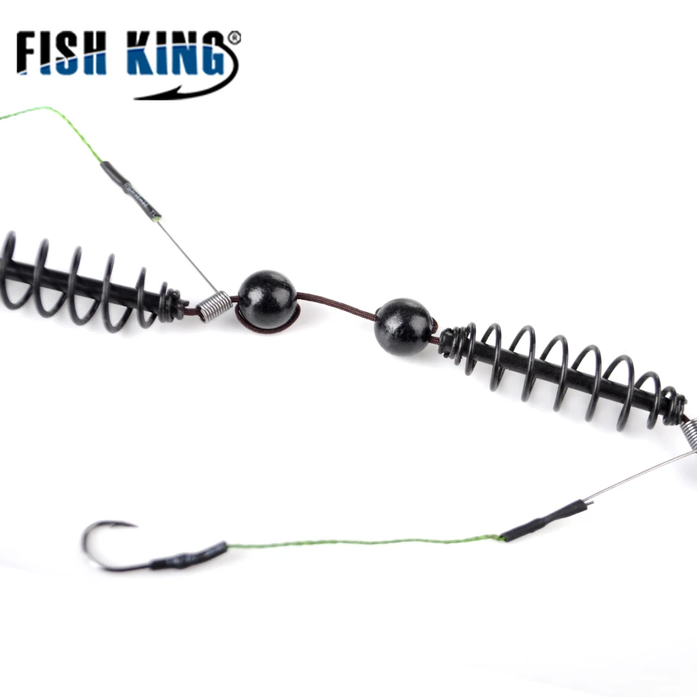 FISH KING Fishing Hook Artificial Lure Bait Cage Set Fishing Feeder 1pc/lot Baitholder Carp Lead Sinker Swivel Line Assorted 713 FISH KING Fishing Hook Artificial Lure Bait Cage Set Fishing Feeder 1pc/lot Baitholder Carp Lead Sinker Swivel Line Assorted 713